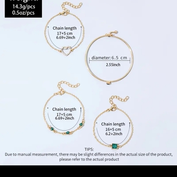 Bracelet set  gold plated 4 🆕 - Picture 4 of 4